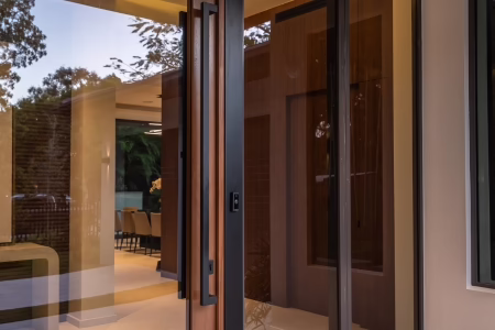 Modern doors South Miami swinging entry with bold color