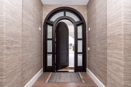 Custom wood front door on Miami-Dade home