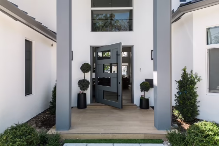 Security replacement door with reinforced frame on Florida home